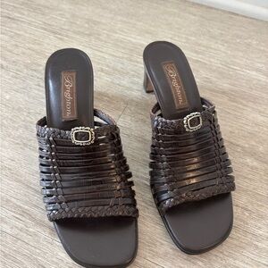 Brighton Women's Brown Woven Mules